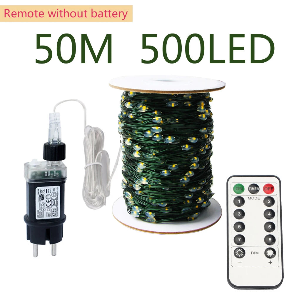 Luzes Led de Fada com Fio Verde