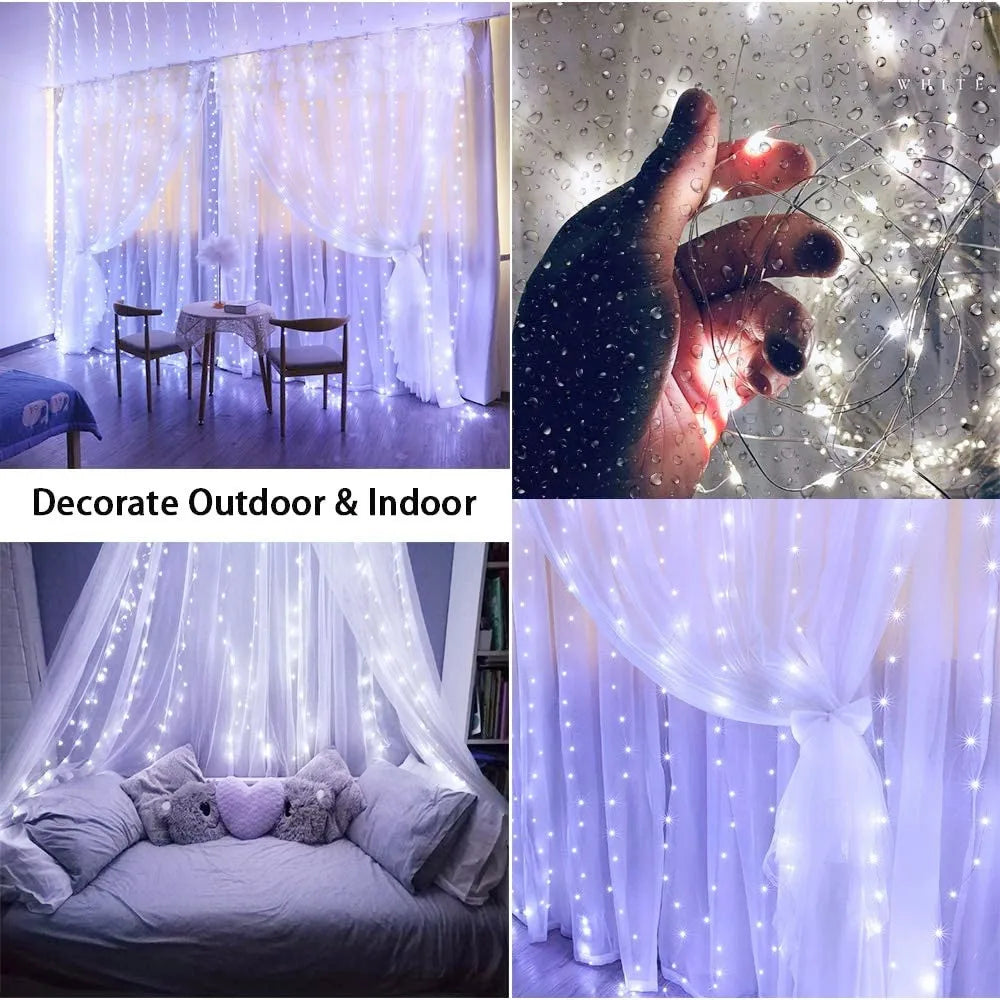 Cortina de Luzes LED de Natal