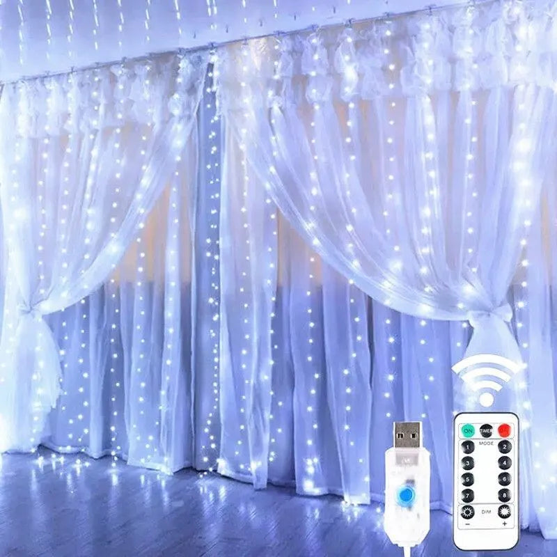 Cortina de Luzes LED de Natal