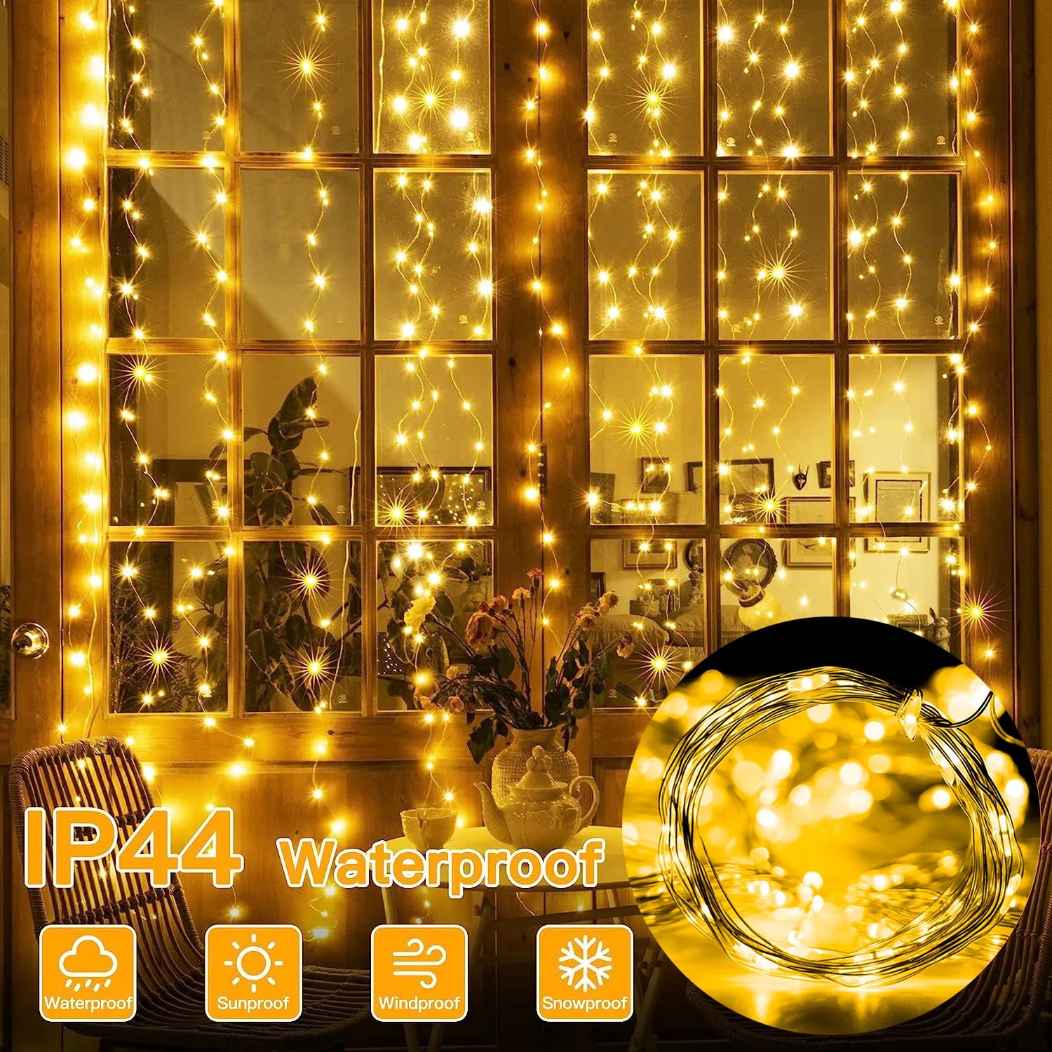 Cortina de Luzes LED de Natal