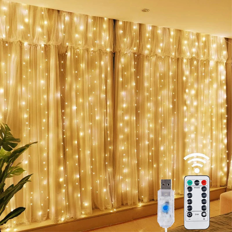 Cortina de Luzes LED de Natal