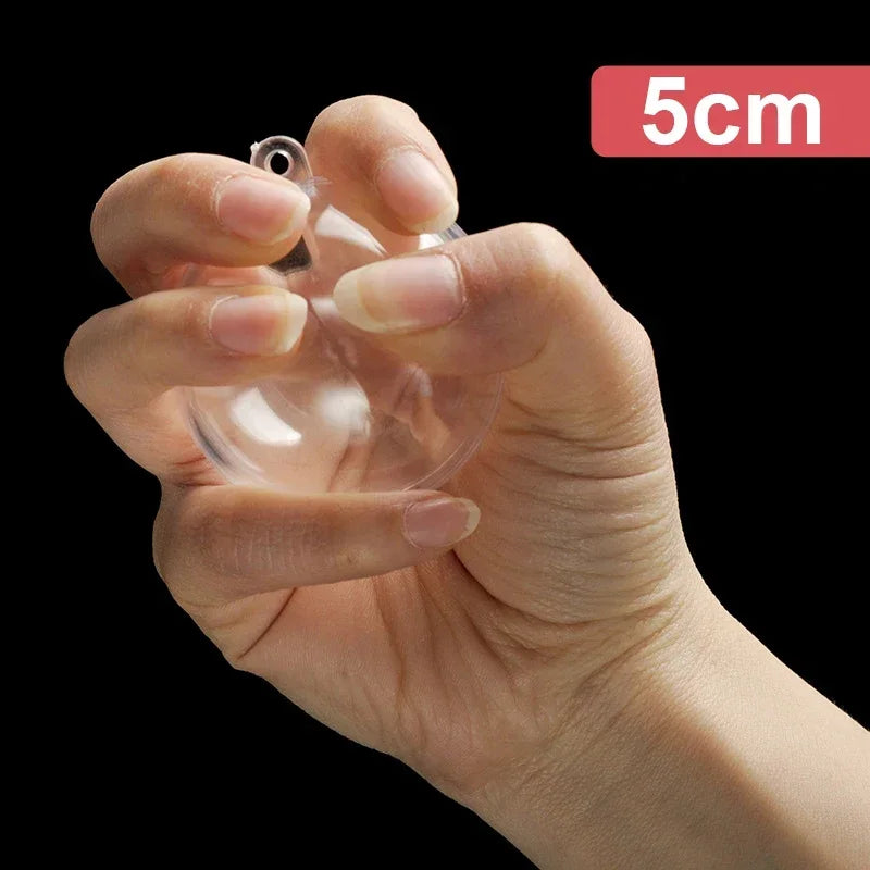 Kit 6 Bolas Plásticas Transparentes Abertas – Enfeites DIY para Natal, Casamento e Festas