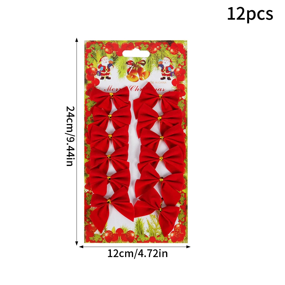 Laços natalinos de tecido Vermelho