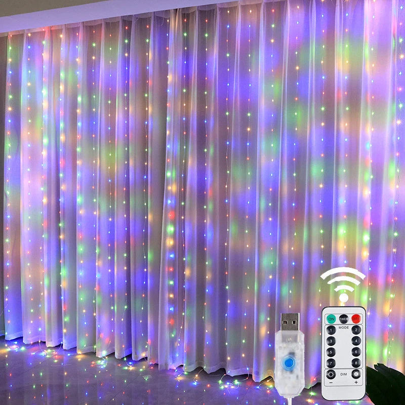 Cortina de Luzes LED de Natal