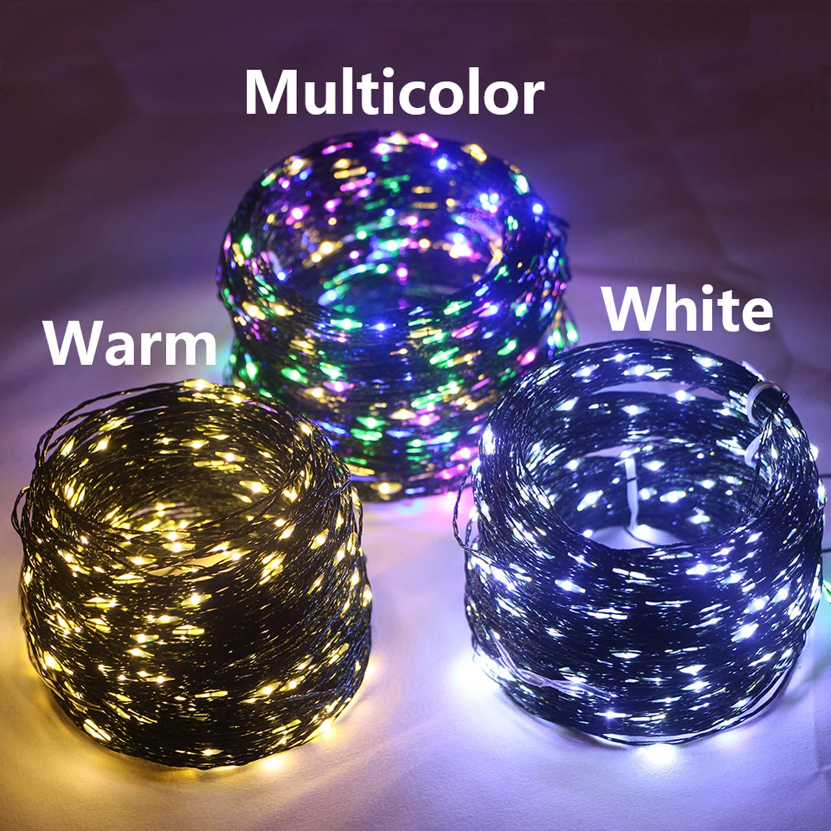 Luzes Led de Fada com Fio Verde